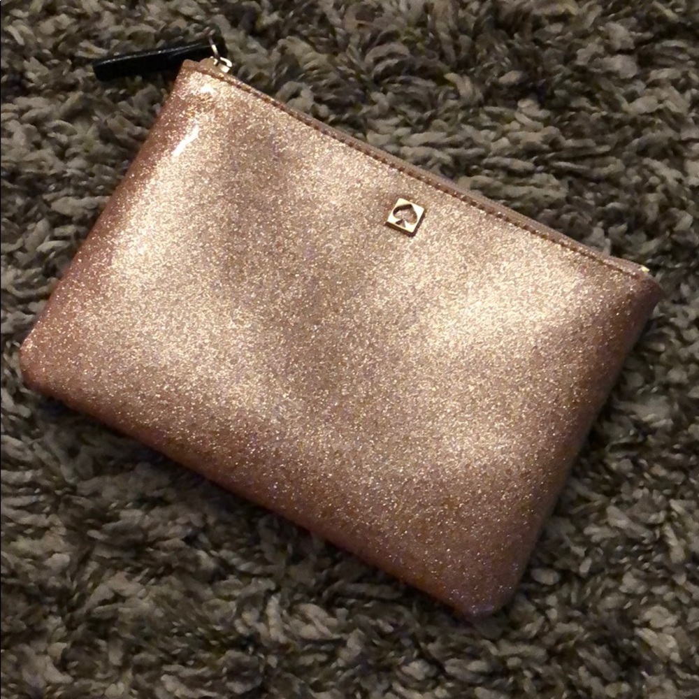 Authentic Kate Spade rose glitter gold clutch!